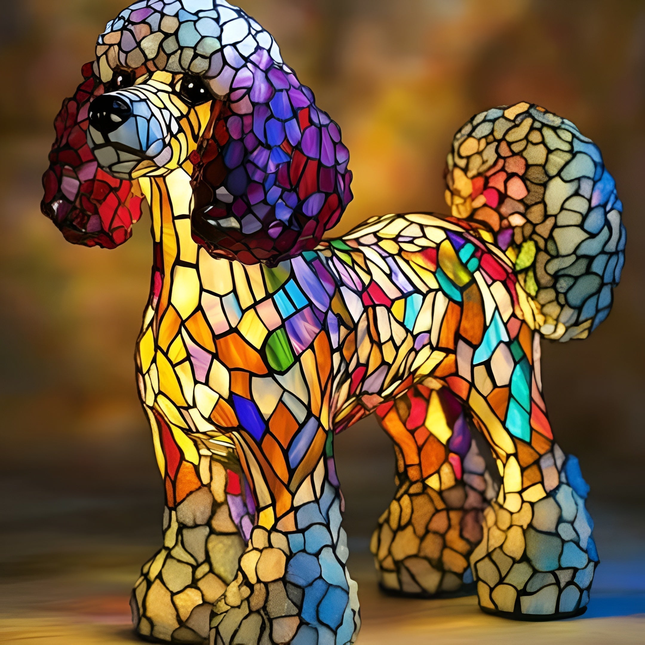 Pépette – Lampe pour chiens magique en verre coloré