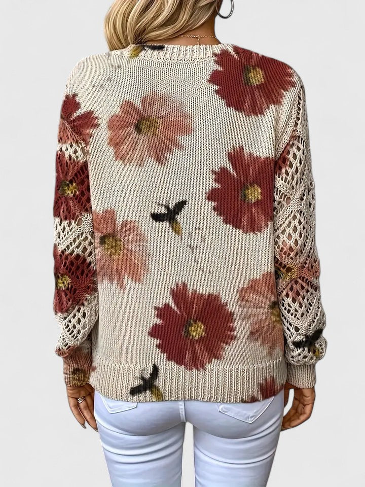 LIZA | Elegancki sweter w kwiaty