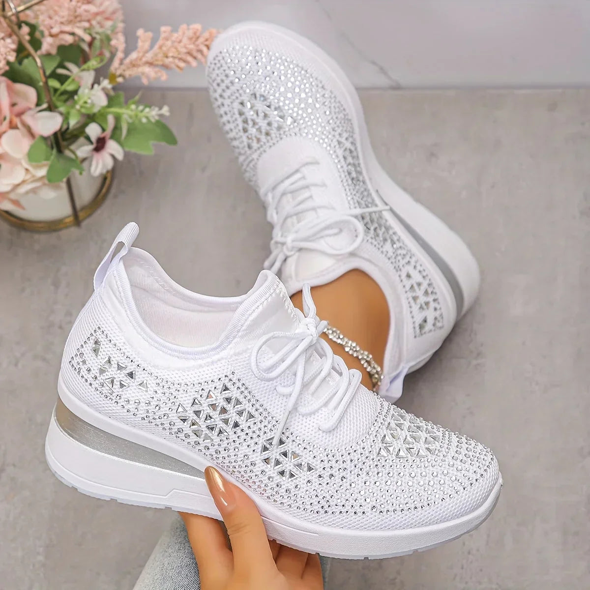 Giselle – Baskets orthopédiques avec strass scintillants