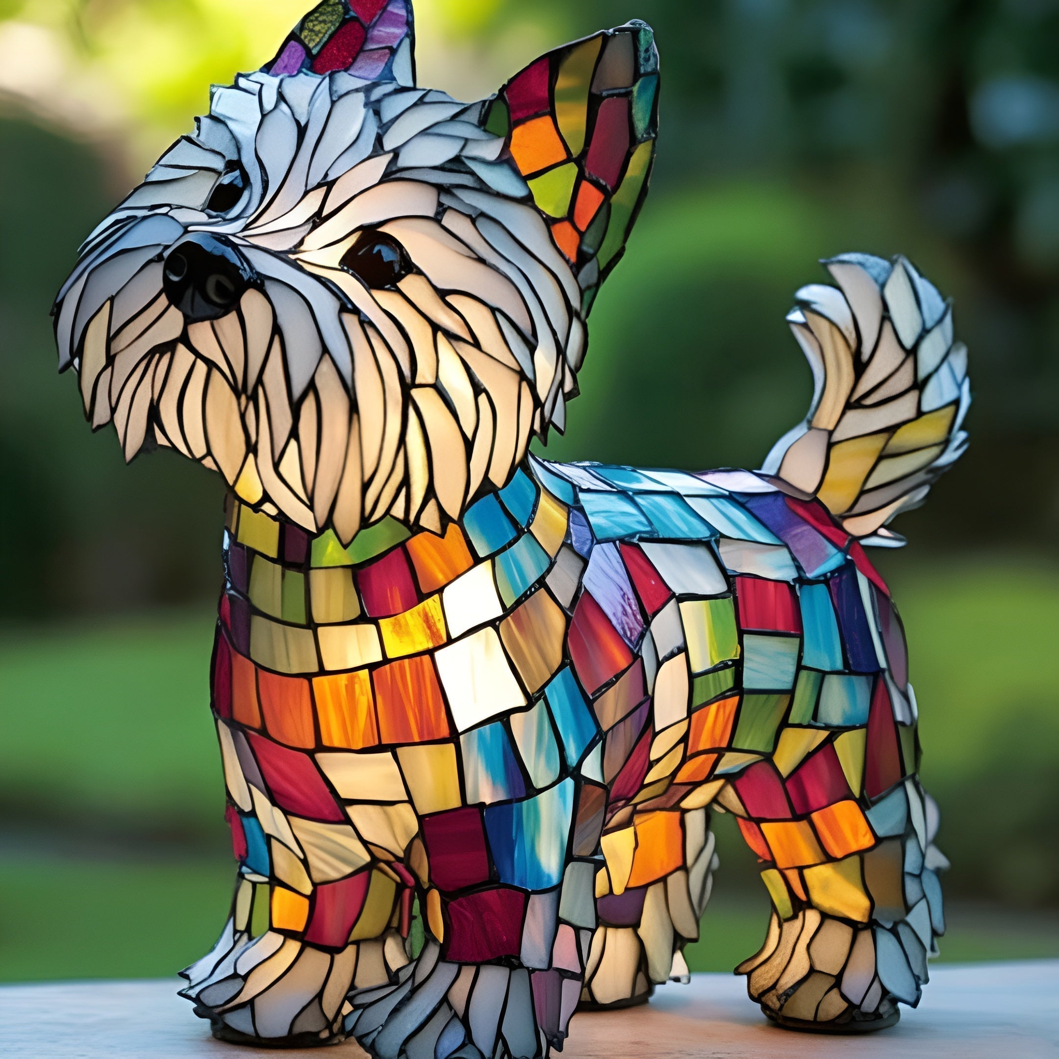 Toutou – Lampe pour chien magique en verre coloré