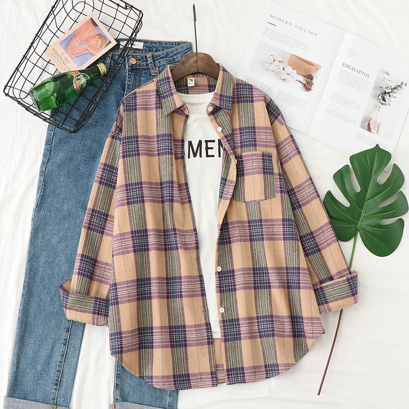 Freya | Kvinne Fresh Flannel Rutete Skjorte
