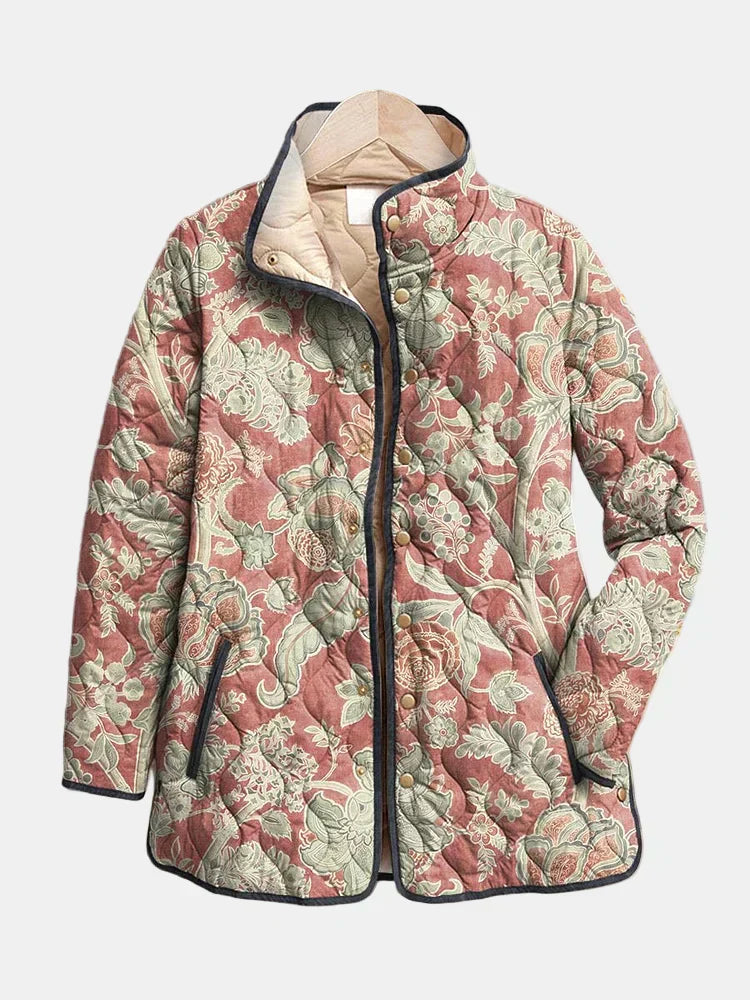 Naya | Veste Matelassée Florale Vintage Décontractée