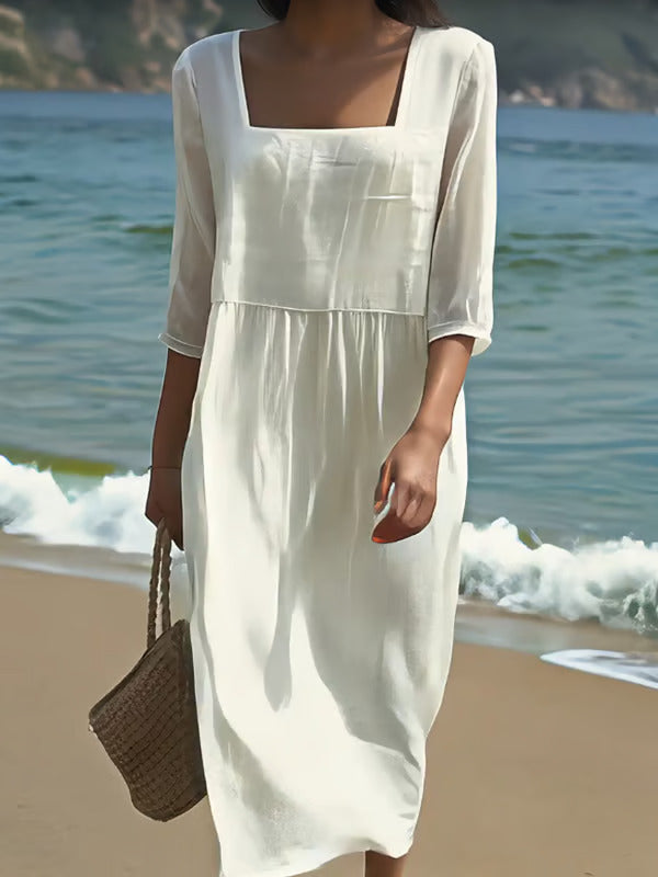 Lunelle – Robe en lin décontractée