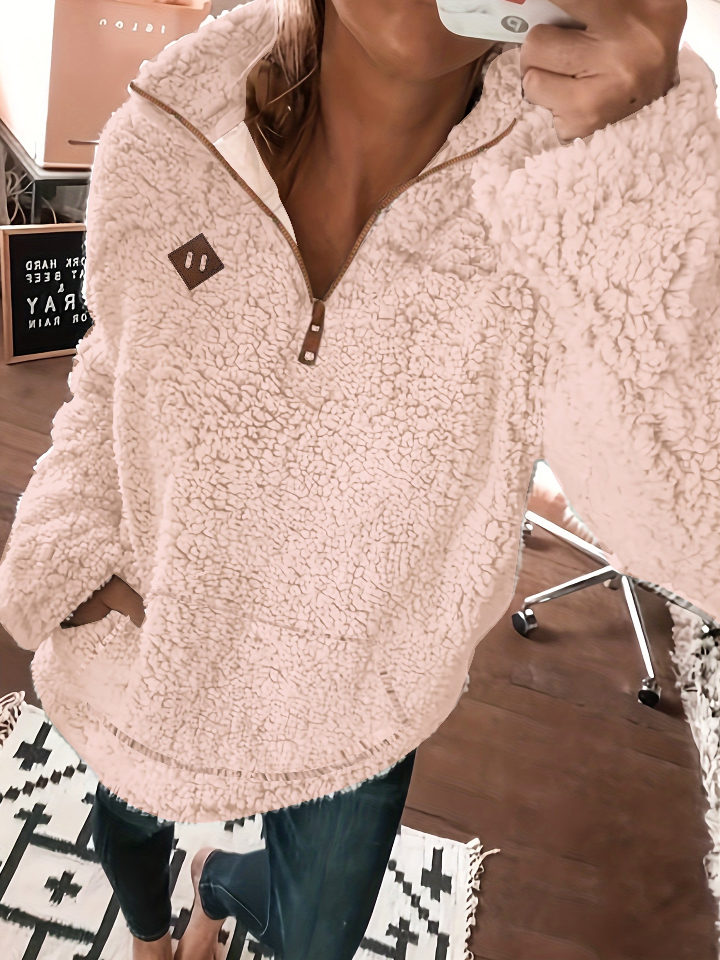 NOREEN | Sweter Teddy z Zamkiem