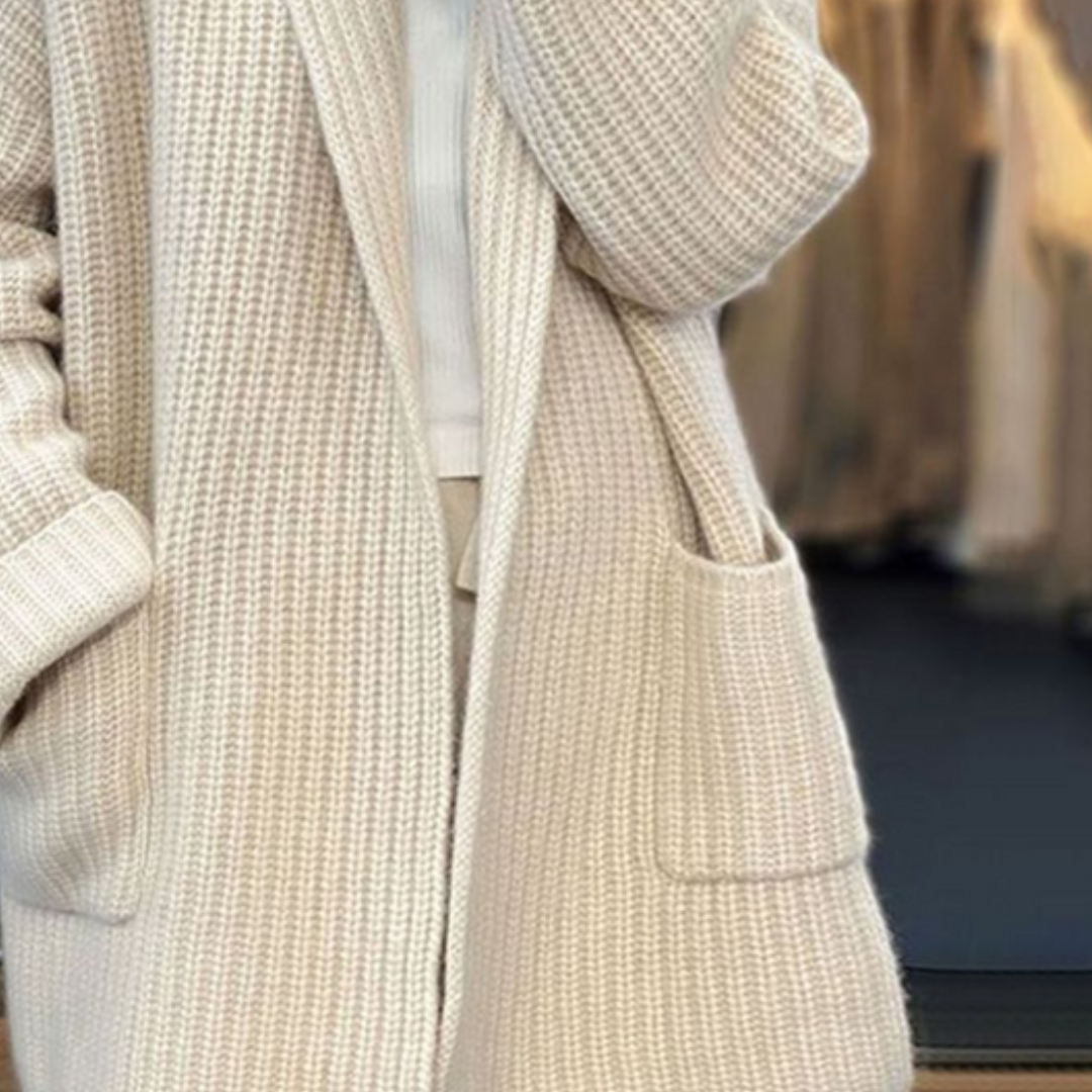 Freya | Avslappet Cardigan med Lommer