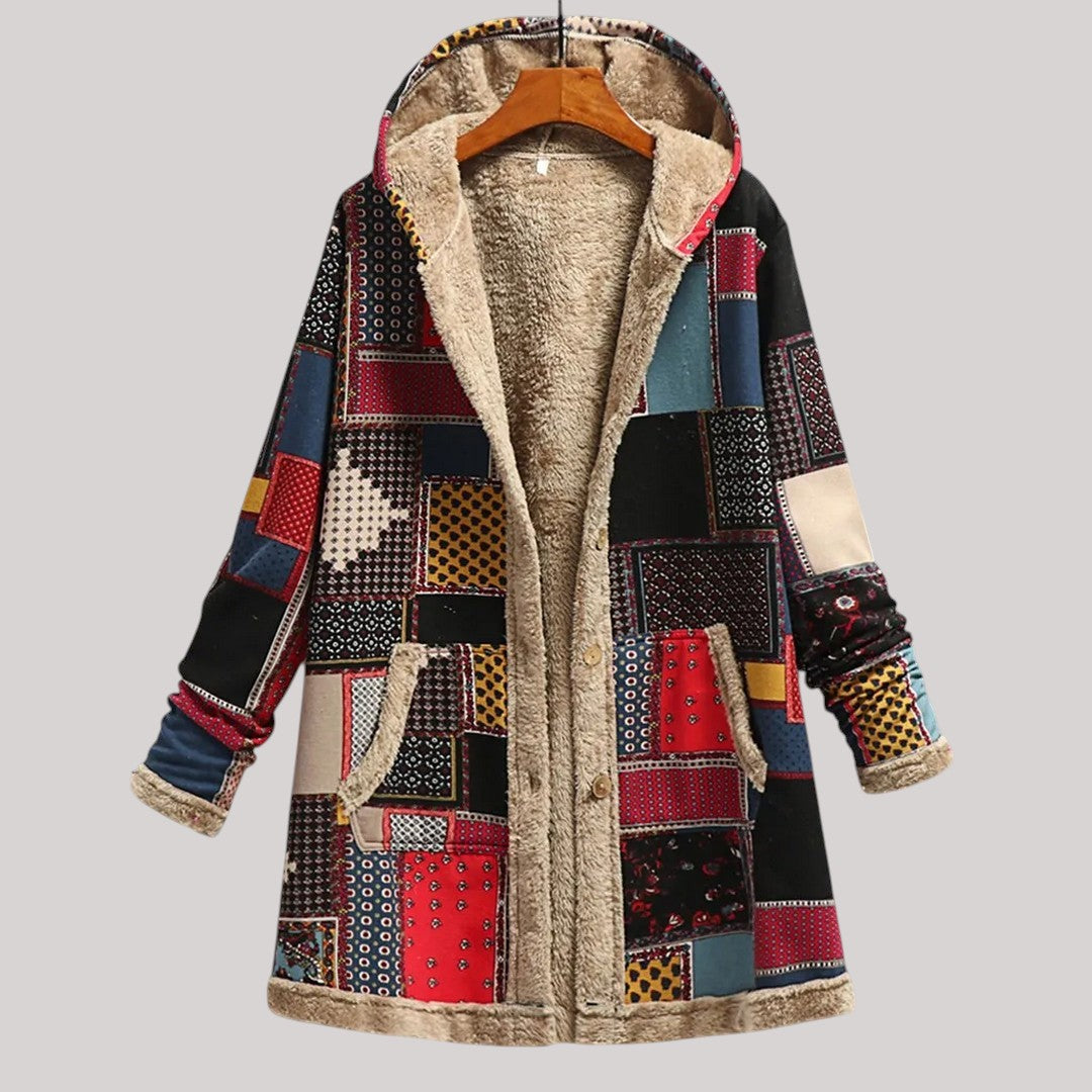 Freya| Varm, myk fôret strikket jakke parkas