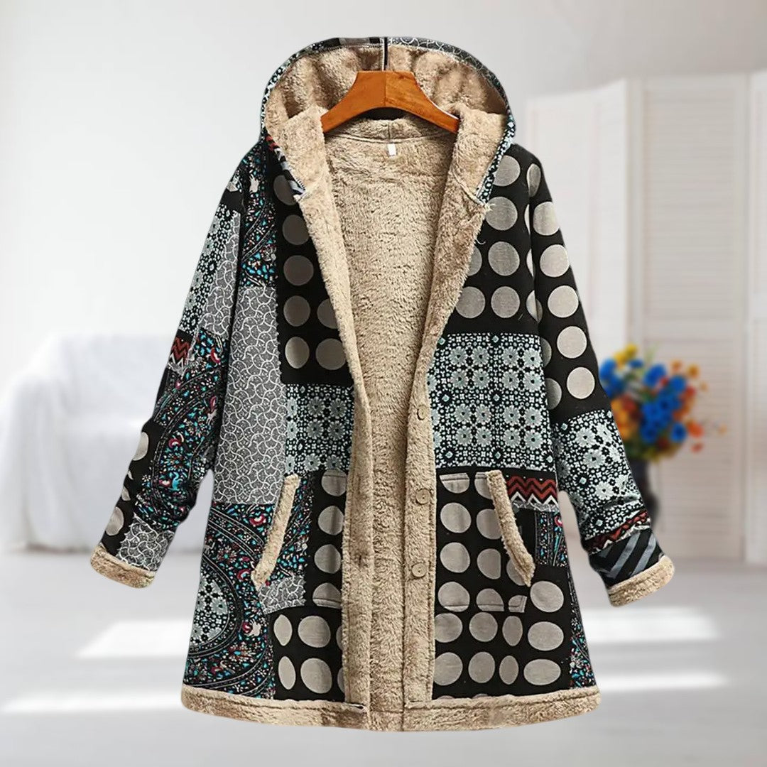 Freya| Varm, myk fôret strikket jakke parkas