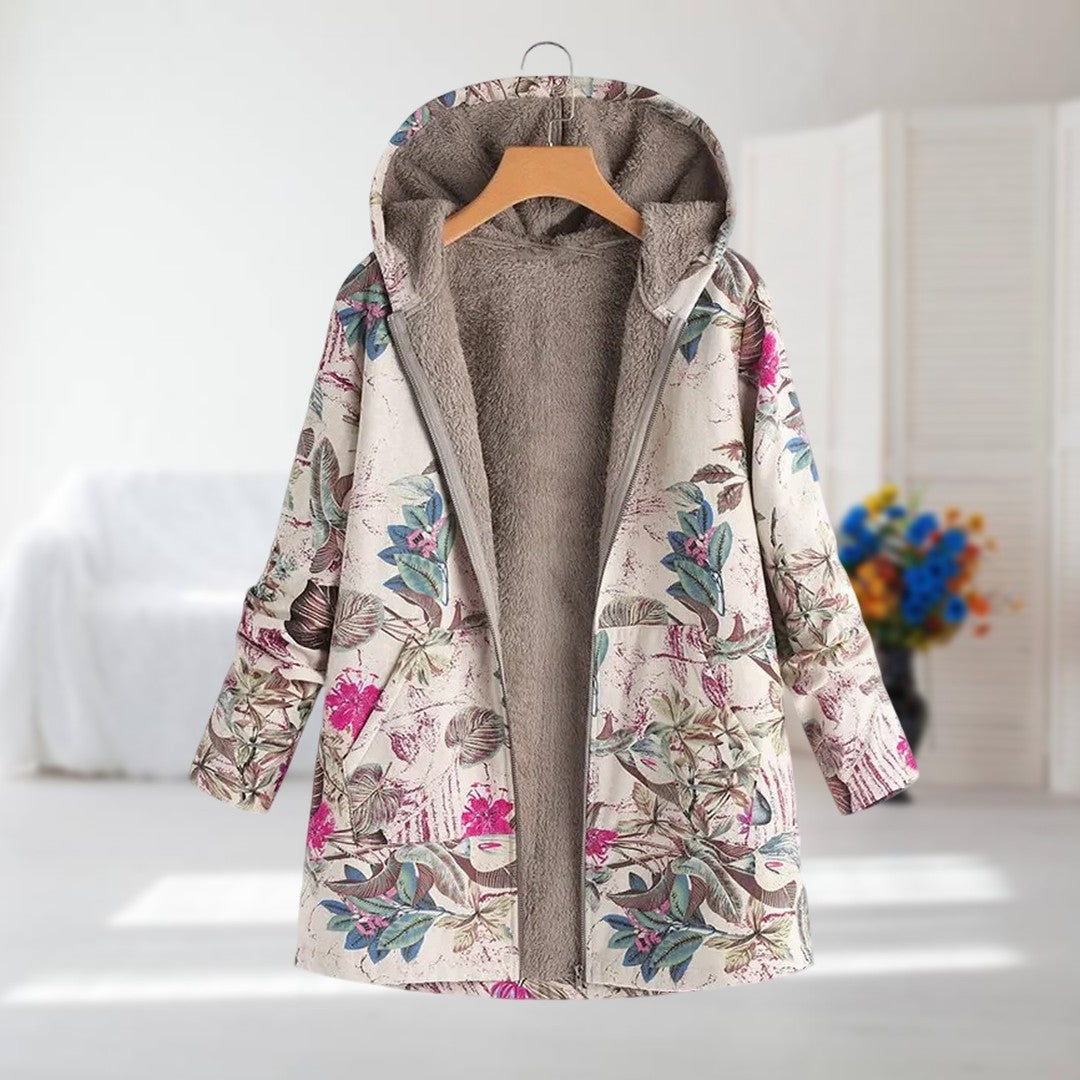Freya| Varm, myk fôret strikket jakke parkas