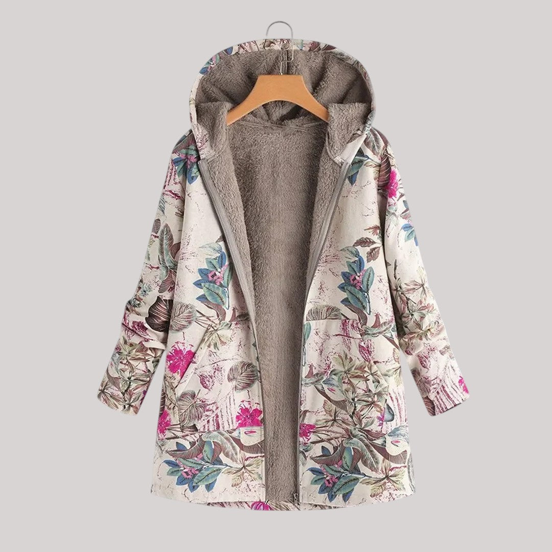 Freya| Varm, myk fôret strikket jakke parkas