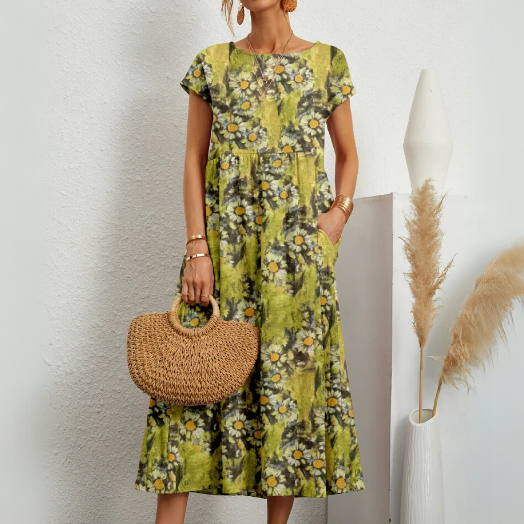 FLORENE™ - Robe Midi Florale Aérée