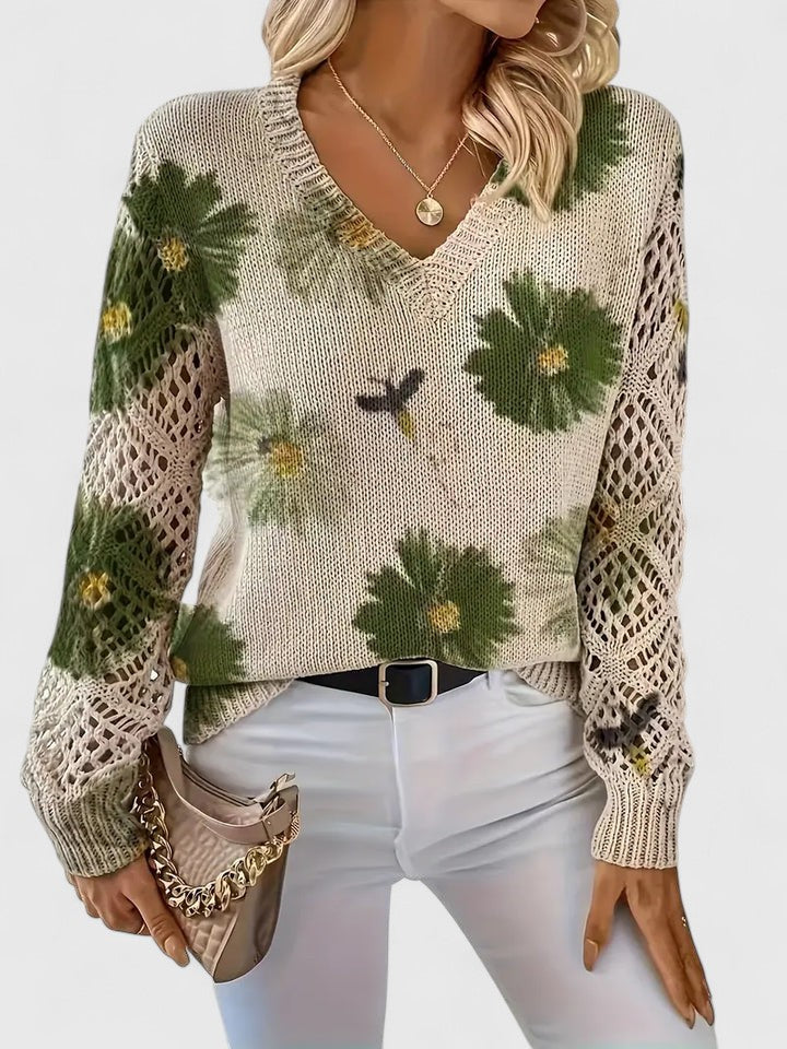 LIZA | Elegancki sweter w kwiaty