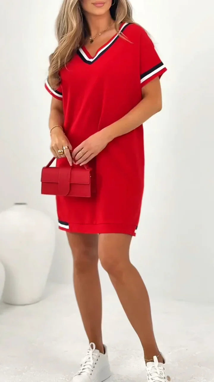 Félicie – Robe décontractée avec ourlet contrasté