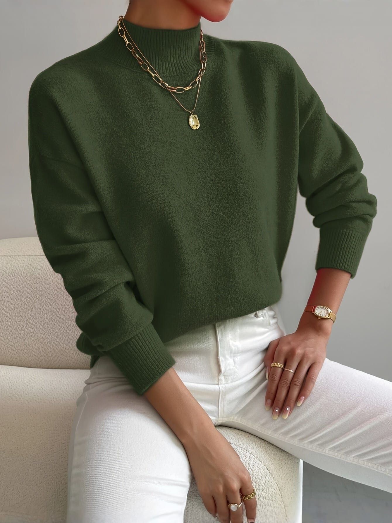 Pull Femme à Col Roulé Maria - Élégance et Confort Hivernal